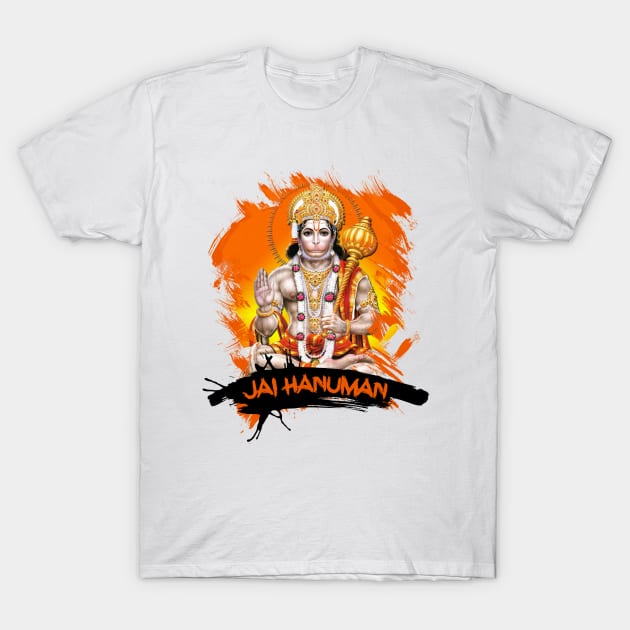 Jai Hanuman Hindu Worshipping T-Shirt by rumsport